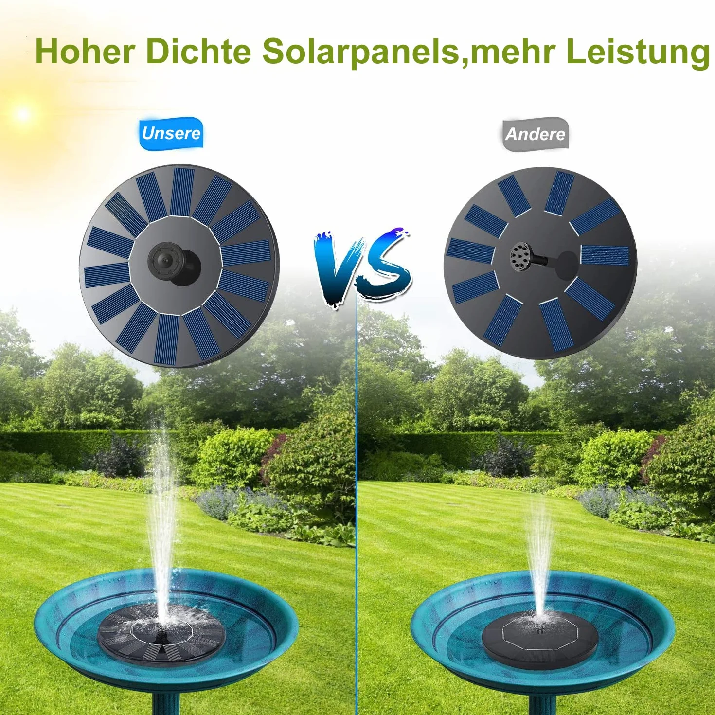 Solarna pompa do stawu 1 W z 6 efektami fontanna pływająca