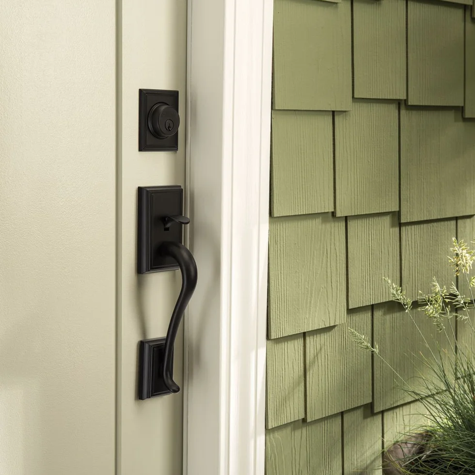 SCHLAGE Addison jednocylindrowy zestaw klamek i gałka Siena, postarzany brąz (F60 ADD 716 SIE)
