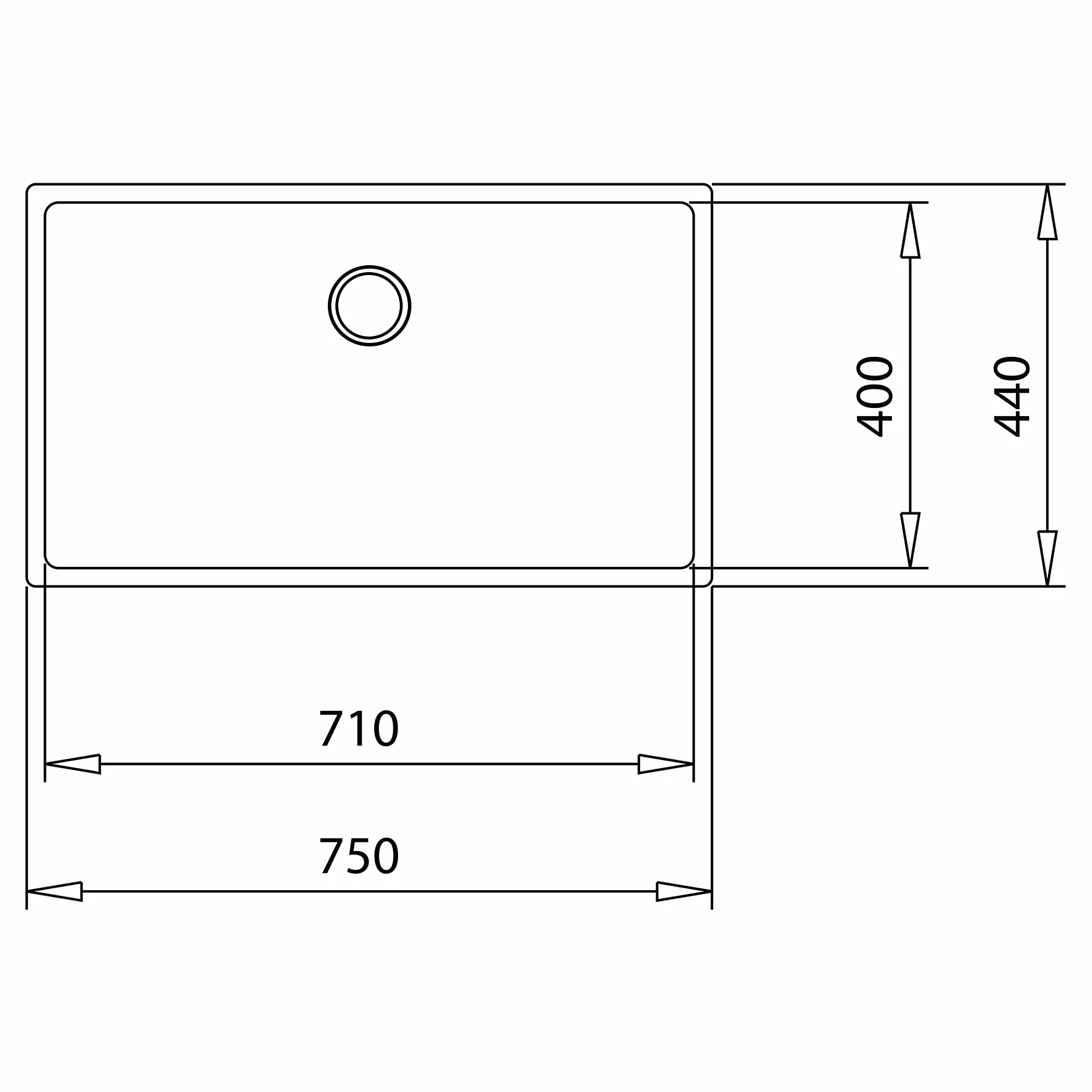 Teka 115000004 Zlewozmywak kuchenny ze stali nierdzewnej z pojedynczą miską Linea RS15 71,40 3½ W/OVF SP-115000004, szary