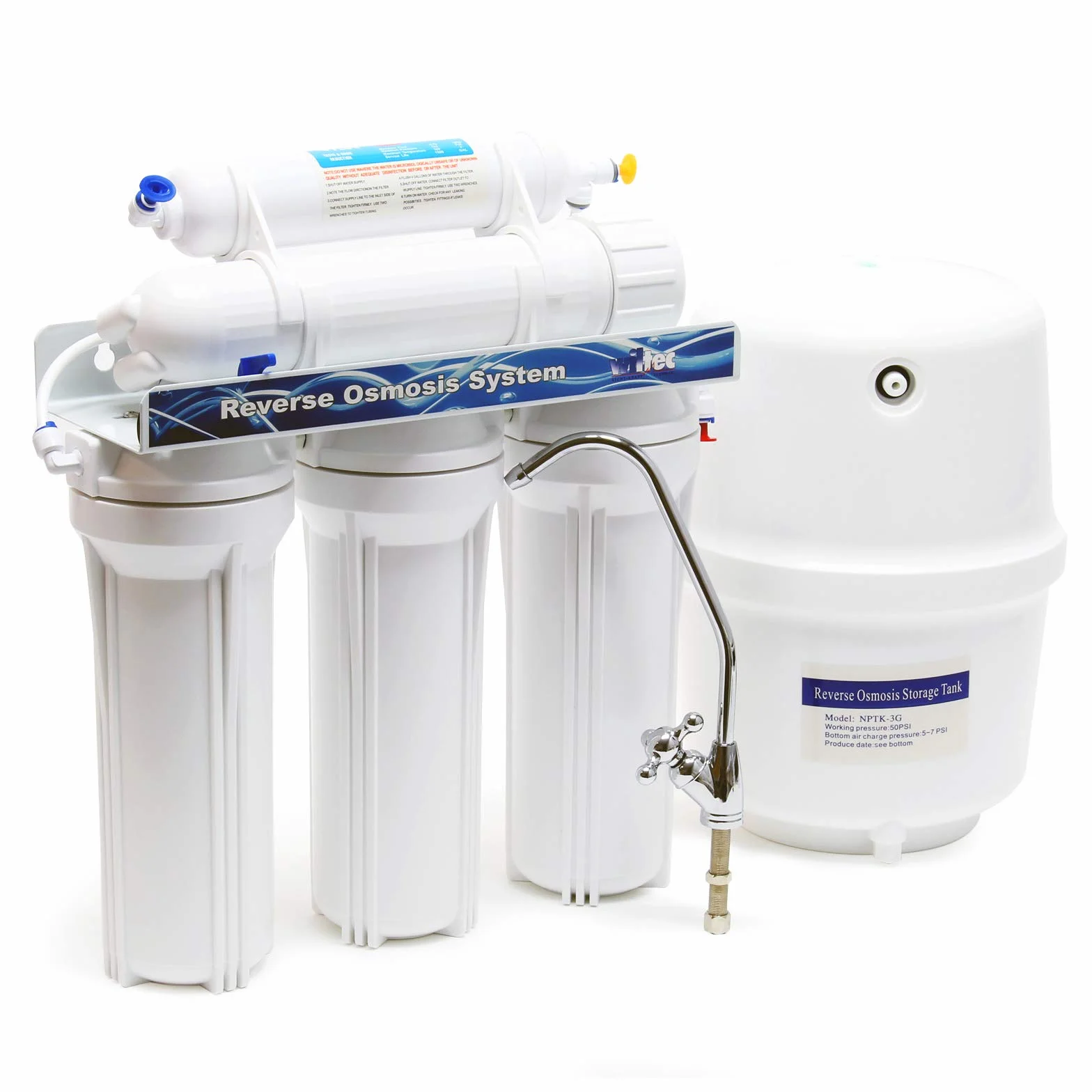 Naturewater NW-RO50-NP35 System odwróconej osmozy 190 litrów/dobę, 5-stopniowy system filtracji wody pitnej, system osmozy ze zbiornikiem