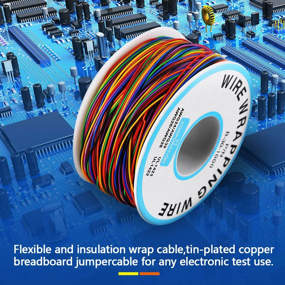 250m 8 przewodów 30AWG drut miedziany rolka kabla elektrycznego z izolacją PVC P/N B-30-1000