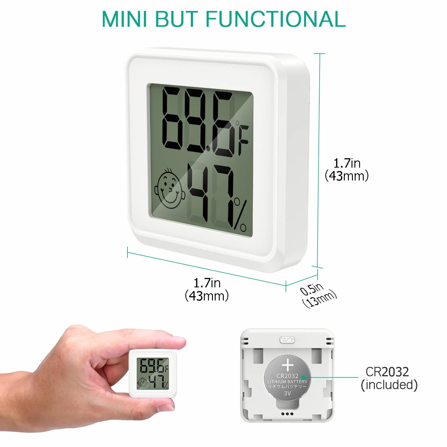 ORIA Mini cyfrowy termometr higrometr 2 sztuki LCD wskaźnik komfortu termometr pokojowy