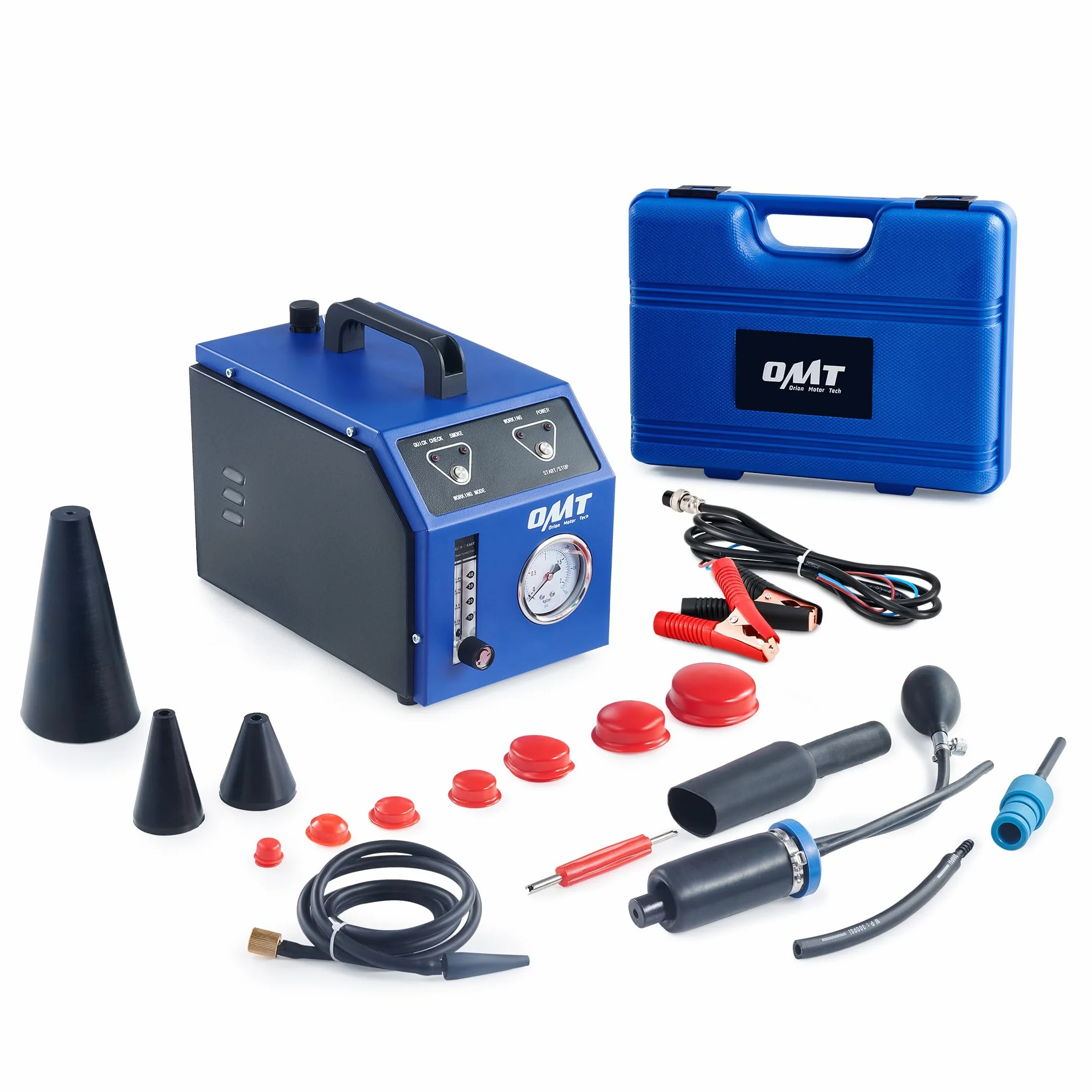 Orion Motor Tech Samochodowa maszyna do dymu EVAP DC 12 V z czujnikiem wycieku samochodu z czujnikiem dymu z manometrem oleju 6 l/min przepływomierz oleju mineralnego poduszka powietrzna i adaptery