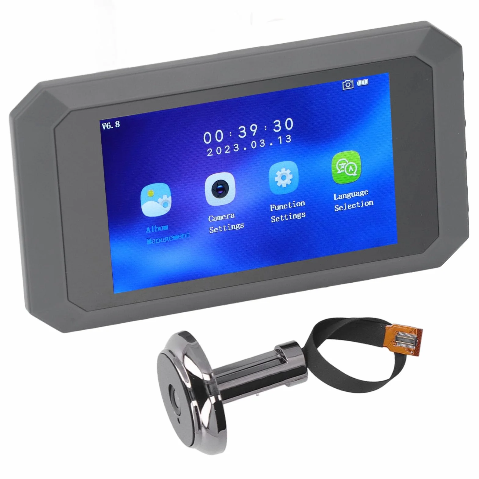 BuyWeek Kamera wizjer do drzwi, 1080P Video Wizjer 3,97 cala Kolorowy Wyświetlacz Kamera do Drzwi Widzenie Nocne 135° Szeroki Kąt Widzenia Akumulator 1400mAh