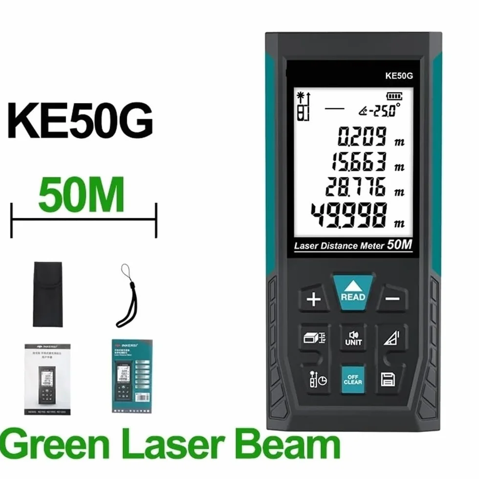 Cyfrowa miarka laserowa 40M dalmierz laserowy dokładny miernik odległości ruletka konstrukcyjna Trena Lazer dalmierz(KE50G 50M)
