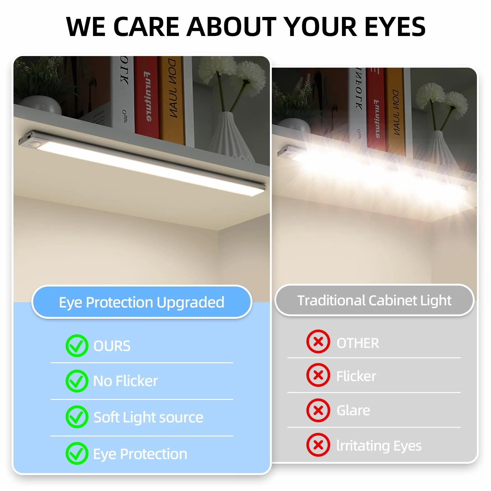 Lampa podszafkowa LED 20 cm, 2 sztuki, oświetlenie szafki dolnej, bezprzewodowa, ładowana listwa oświetleniowa USB, oświetlenie szafki do kuchni, srebrna