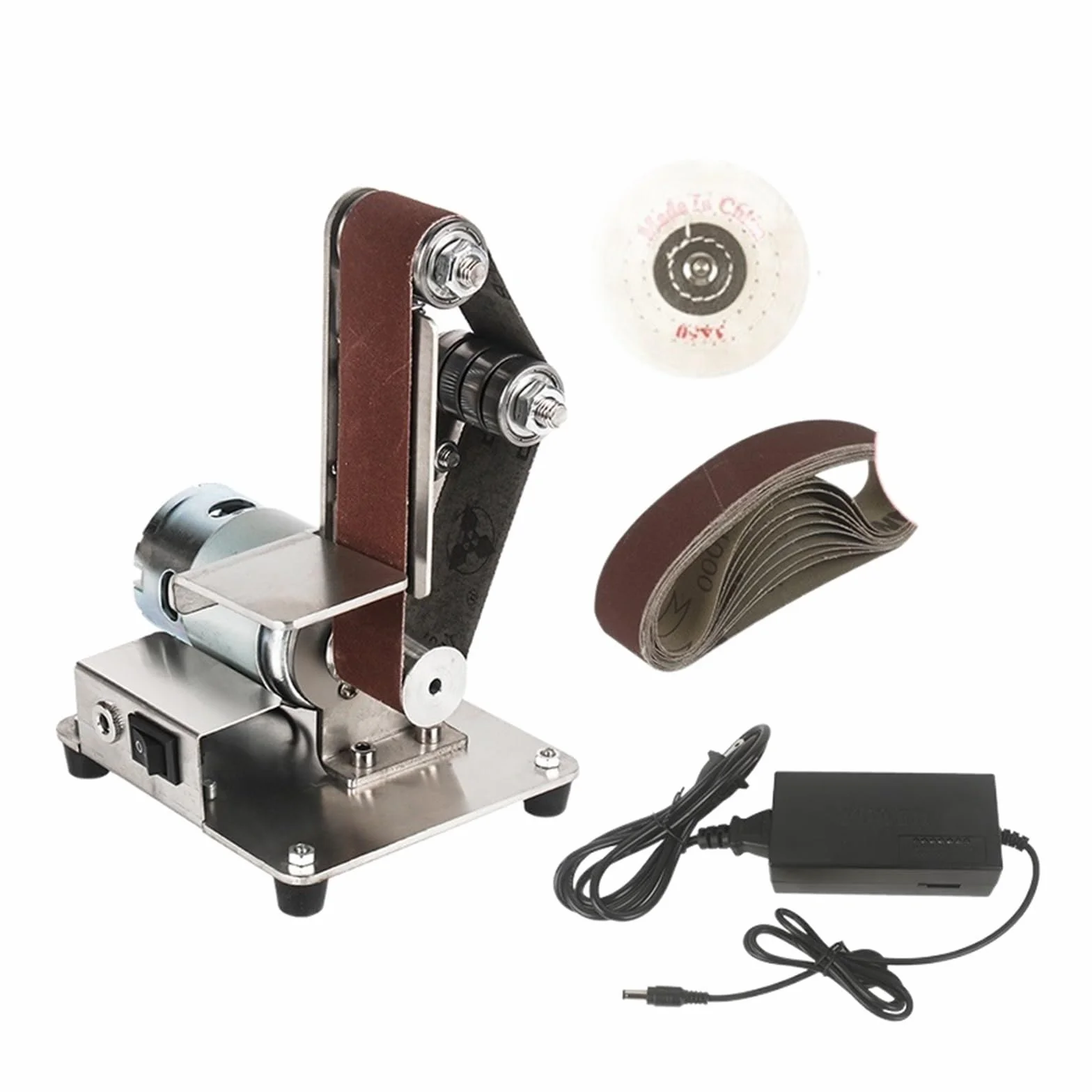 Polerka, szlifierka oscylacyjna, Mini szlifierka taśmowa szlifierka DIY szlifierka polerska Mini elektryczna szlifierka taśmowa ostrzałka do krawędzi 7 biegów do szlifowania, polerowania(Group2)
