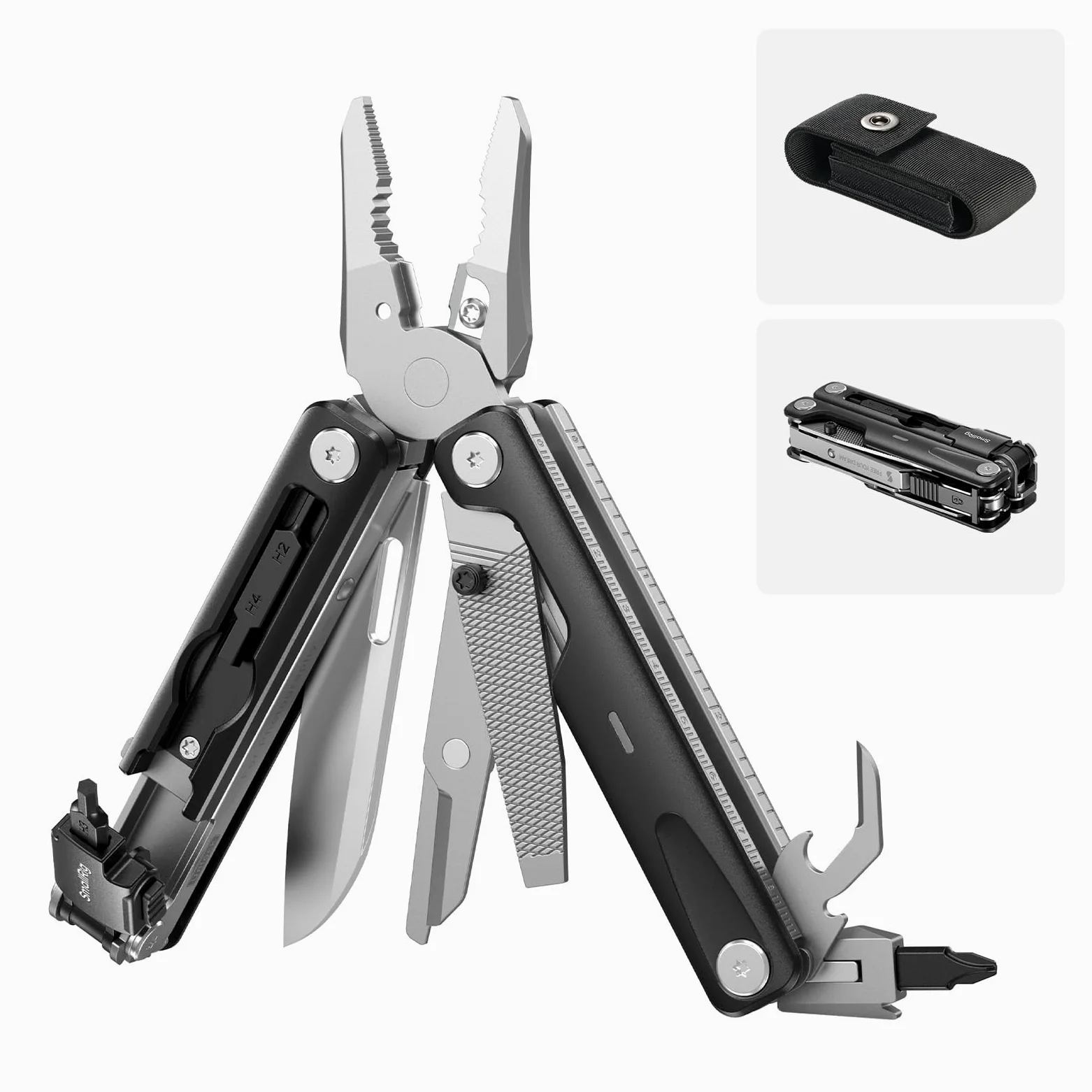 SMALLRIG 16-in-1 EDC Multi-Tool Set Kompaktowe Aluminiowe Narzędzie z Szczypcami, Nożyczkami, Śrubokrętami i Kluczami Francuskimi - Przenośny, Składany Zestaw do Fotografii i Użytku Codziennego - 5294