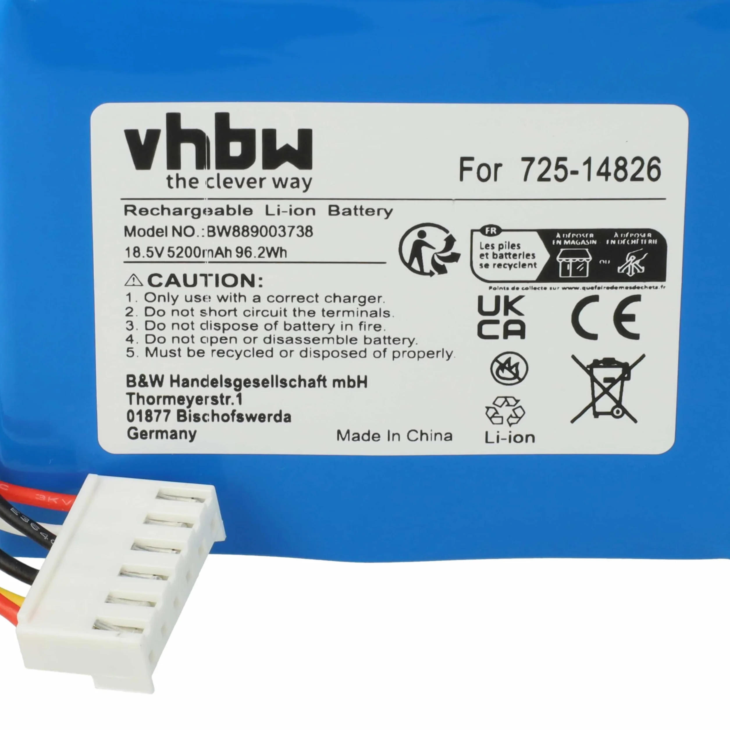 vhbw Akumulator Li-ion 18,5 V 5200mAh zastępuje Cub Cadet 725-14826, 725-14827 do kosiarki