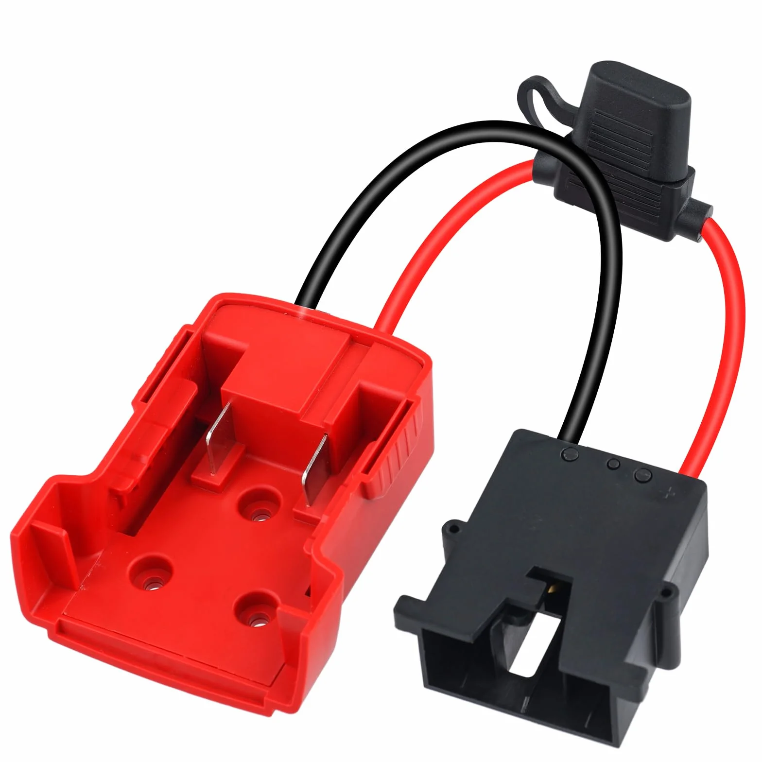 2szt do Power Wheels Adapter do Akumulatora Milwaukee M18, z Bezpiecznikiem 40 A i Zlaczem Wiazki Przewodów Kompatybilny z Kolami Zasilajacymi Fisher-Price 12 V, Przewód 12 AWG