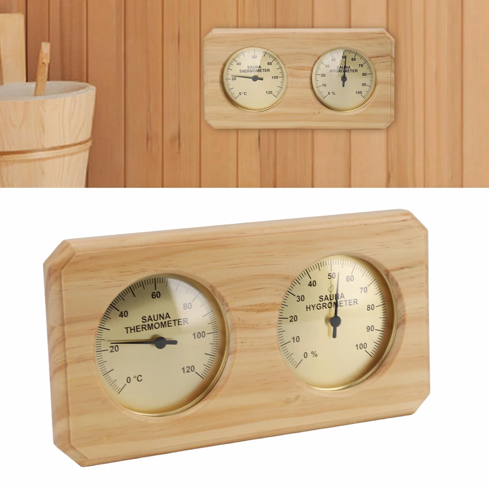 Termometr do Sauny Drewniany Higrometr Pomiar Temperatury