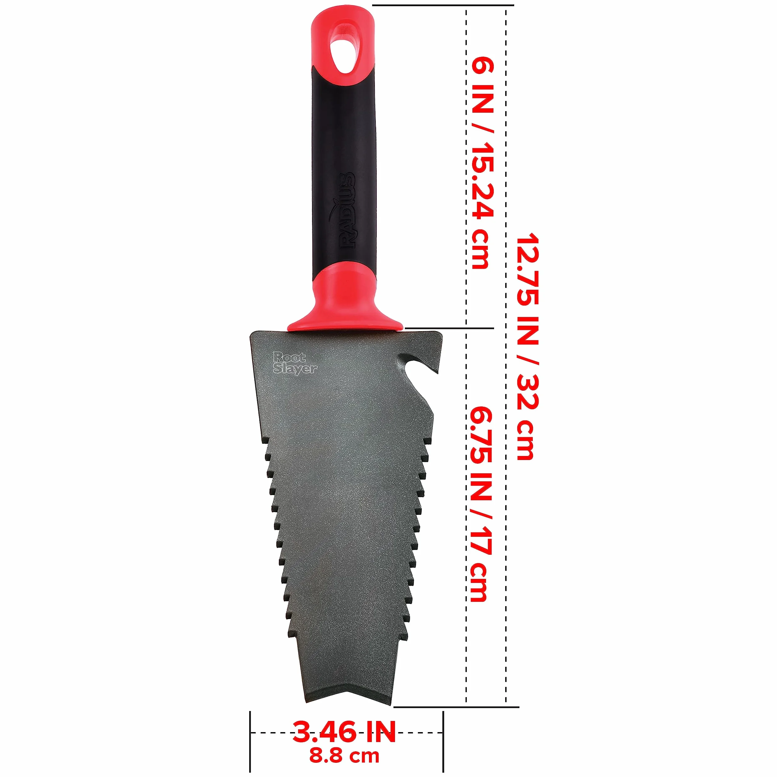 Radius Garden Root Slayer Carbon stalowa łopatka ręczna, czerwona, rowel