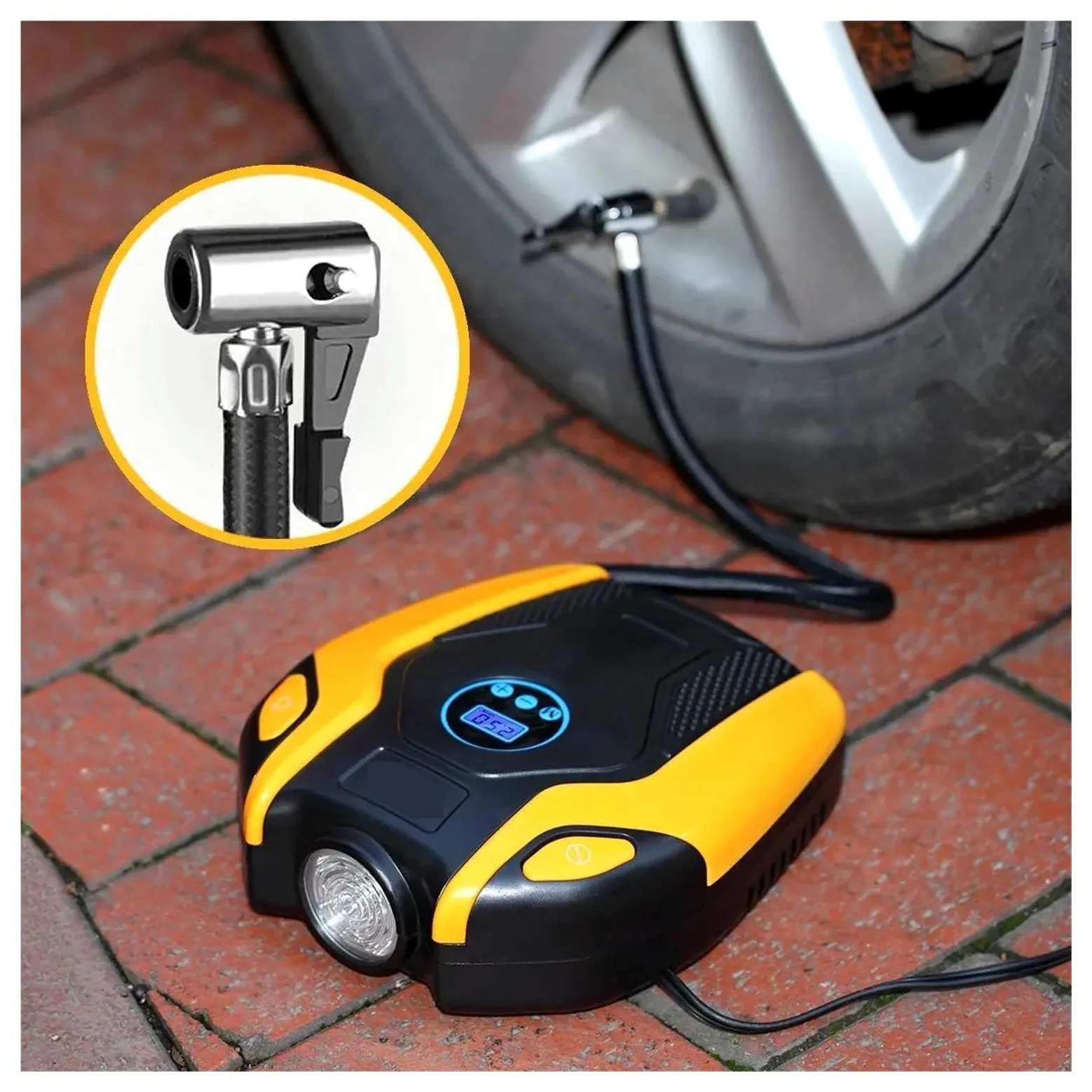 Cyfrowa Pompka Do Opon Samochodowych Auto Przenośna Sprężarka Powietrza Kół Elektryczna Mini Inflator 12V Szybki Użyciu