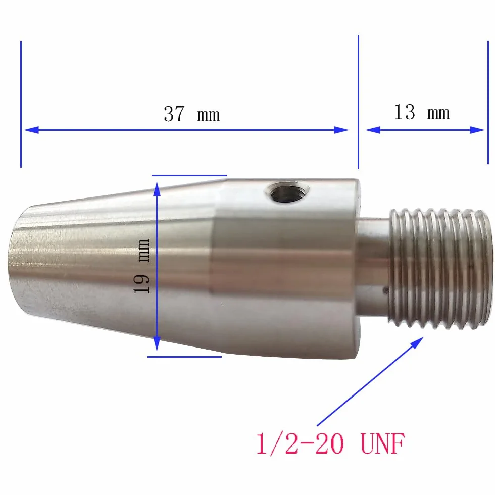 Adapter tłumika ze stali nierdzewnej 1/2 20 UNF do luf Crosman 11 mm