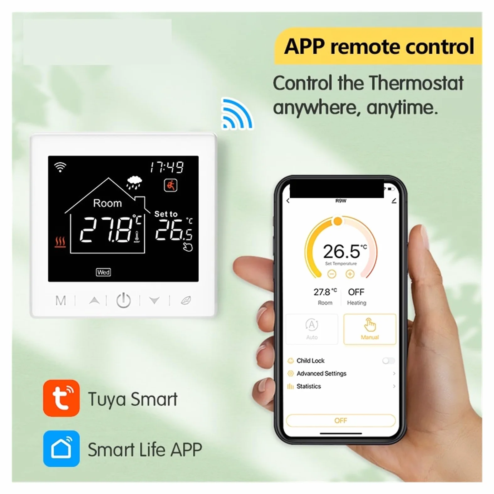 Termostat do ogrzewania podłogowego Programowalny regulator temperatury WiFi elektrycznego ciepłego kotła gazowego Smart Life Work OszczęDza Energię I Koszty Ogrzewania(16A Electric White)