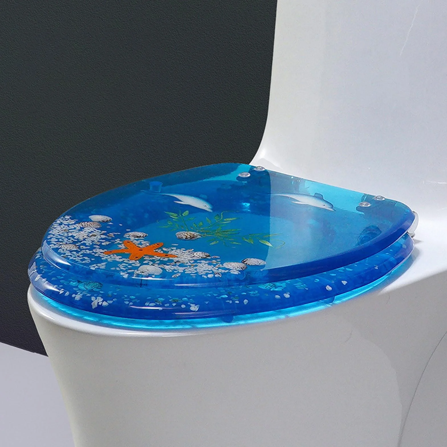 Deska sedesowa z żywicy z technologią EasyClean, powolne zamykanie, wygodna, bez luzu, pasuje do wszystkich popularnych toalet, idealna do użytku w domu i pokoju gościnnym