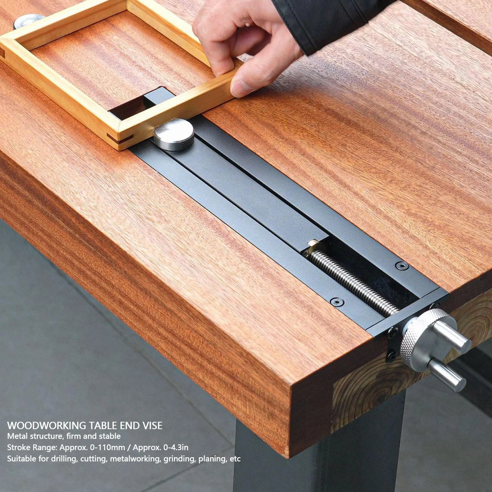 YWBL-WH Imadło Ogonowe do Obróbki Drewna, Skok od 0 do 110 Mm | 12,99 x 2,56 x 1,14 cala, stop aluminium, otwór 20 mm, szybka zmiana biegów, gładkie mocowanie pokrętłem ręcznym, warsztat