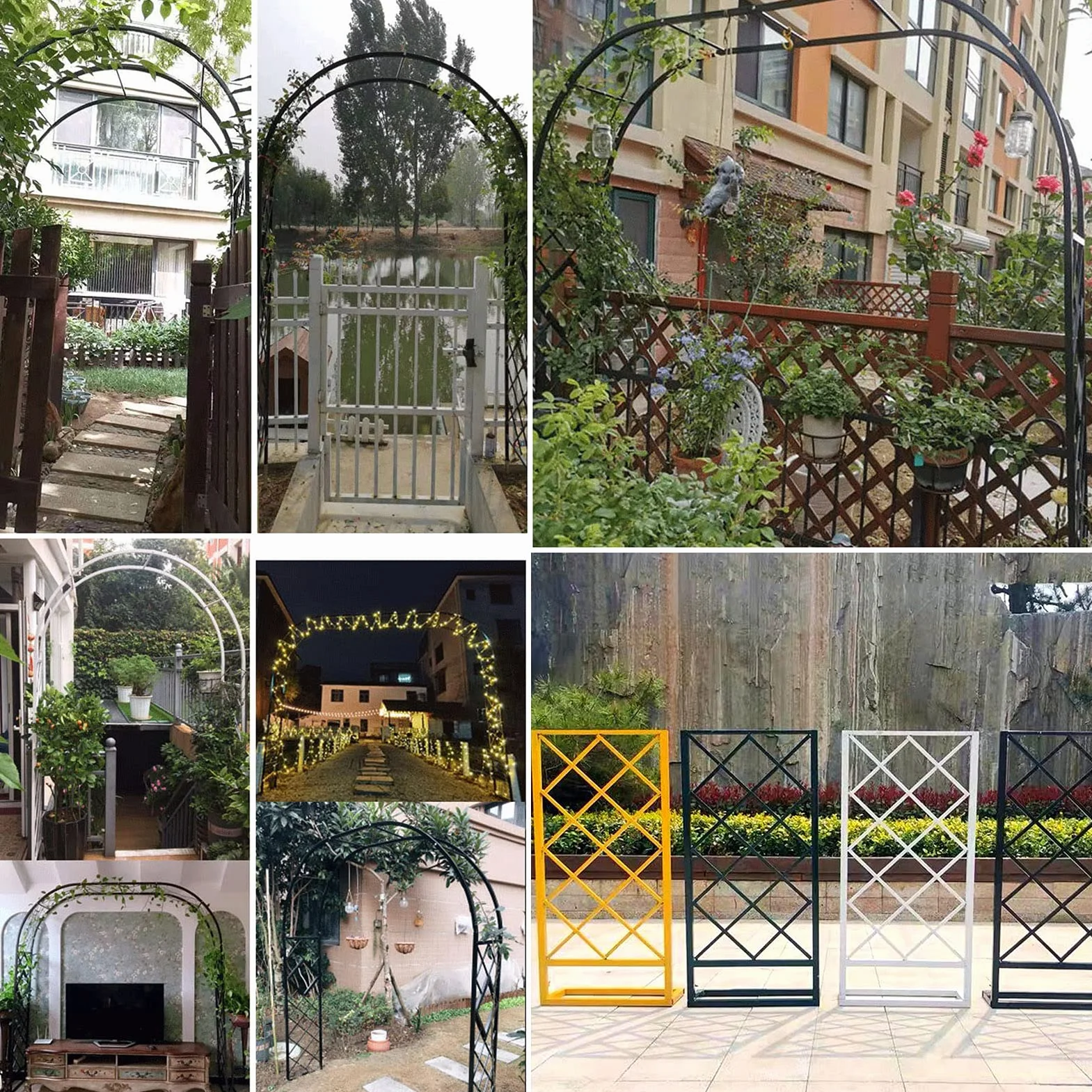 Łuk różany, altana ogrodowa do roślin pnących, metalowa pergola, pomoc dla roślin