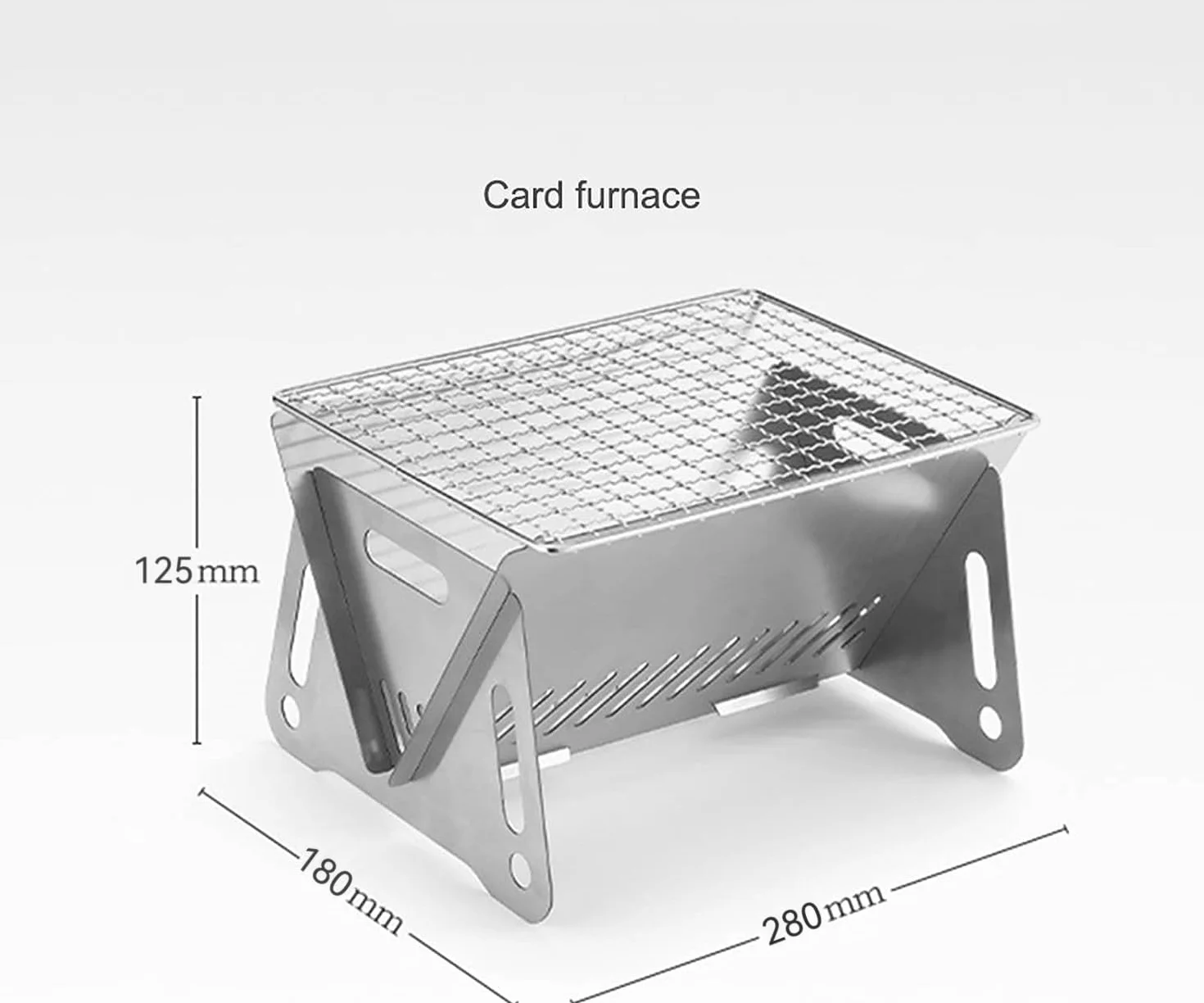 Mini grill kempingowy składany na węgiel drzewny ze stali nierdzewnej przenośny 28x18x13 cm