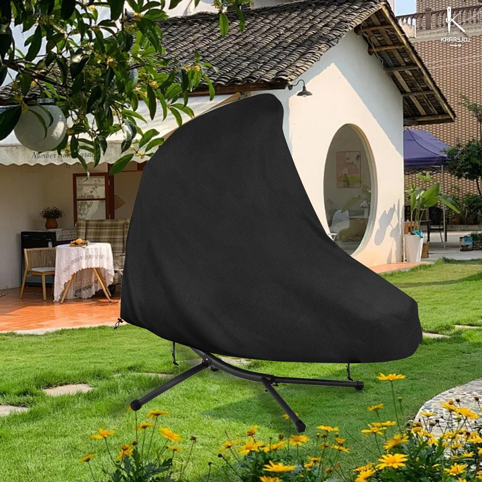 Pokrowiec na wiszący leżak Oxford 420D wodoodporny 200x120x200 cm czarny