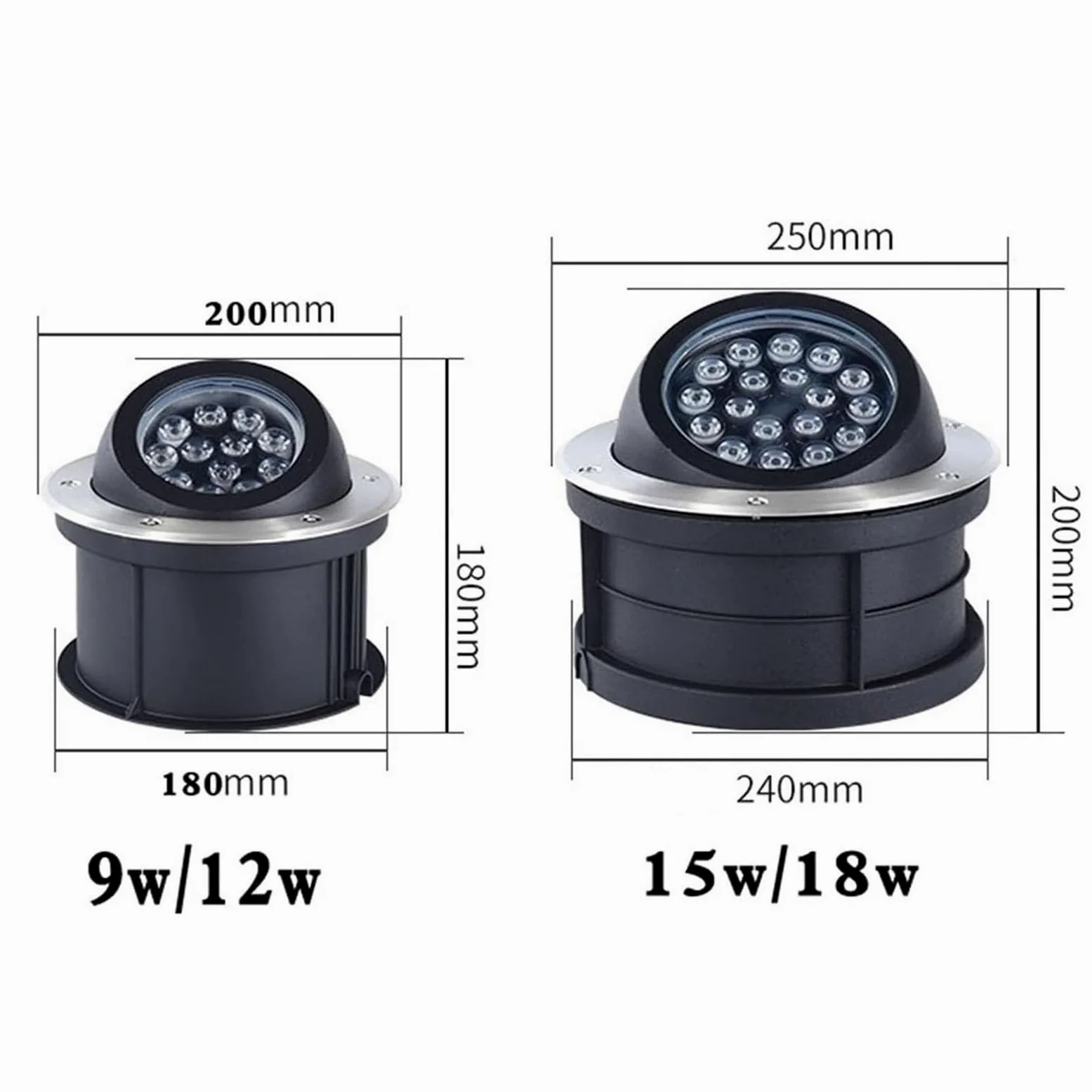 Zakopane reflektory zewnętrzne - lampa krajobrazowa LED, wodoodporna lampa punktowa z regulowanym kątem IP67, okrągłe oświetlenie ogrodowe ze stali nierdzewnej, do trawnika, przejścia, oświetlania