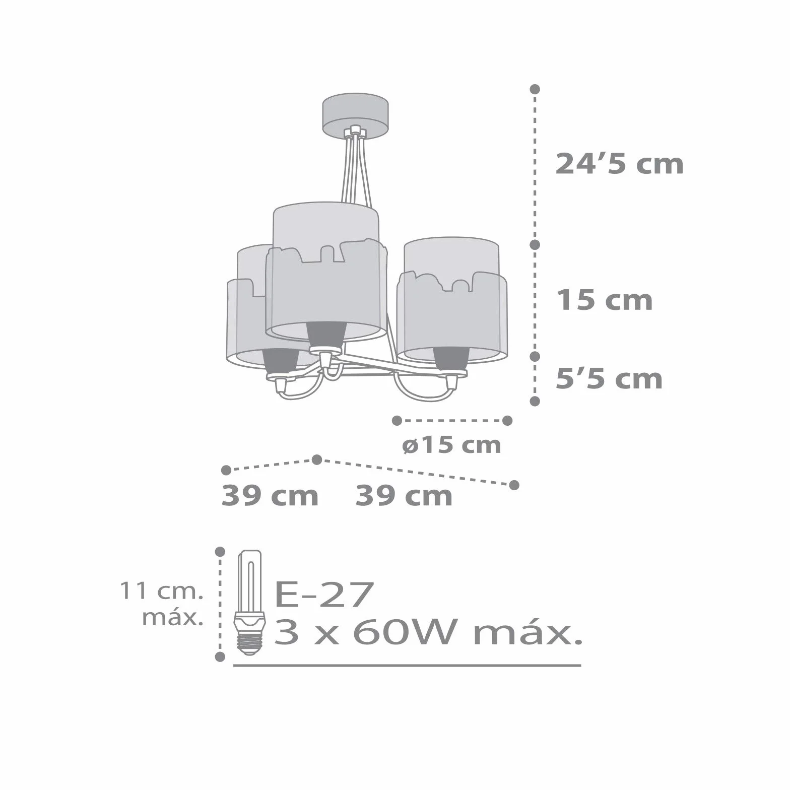 Dalber Lampa do pokoju dziecięcego, lampa wisząca, lampa sufitowa dla dzieci, lampa sufitowa do pokoju dziecięcego, 3 światła, do samochodu, samolotu, kolorowa, 61687, E27