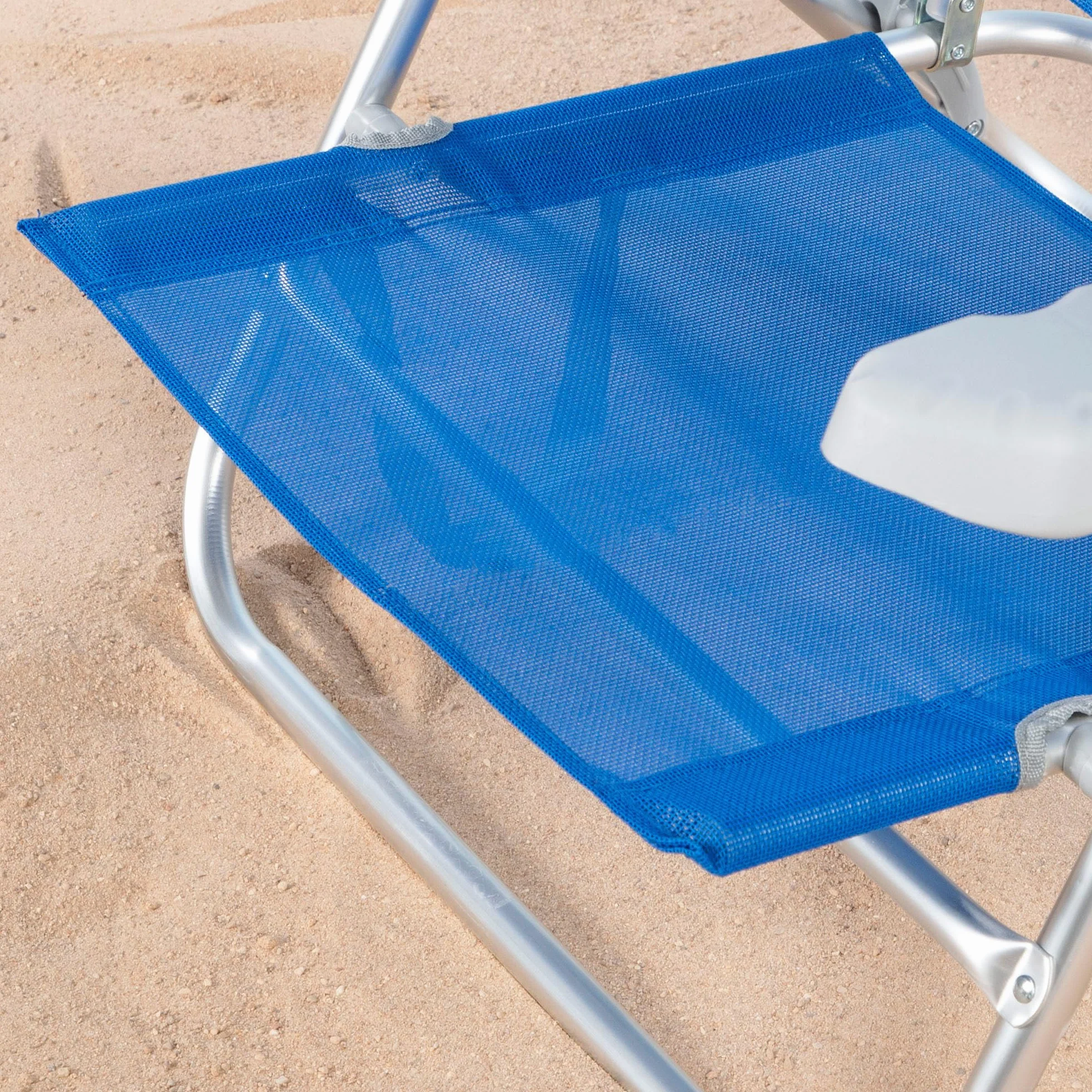AKTIVE Krzesło plażowe składane 8-pozycyjne niebieskie 47x49x82 cm 110 kg