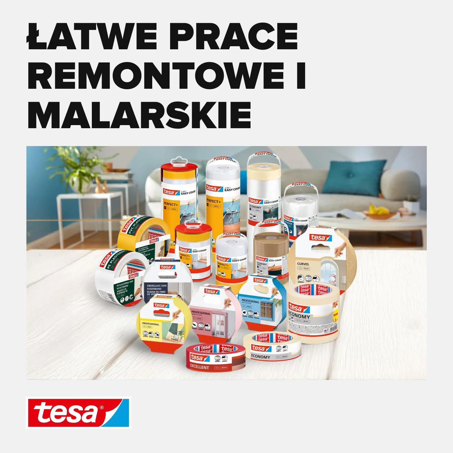 tesa Easy Cover uniwersalna folia Transparent 25m x 550mm