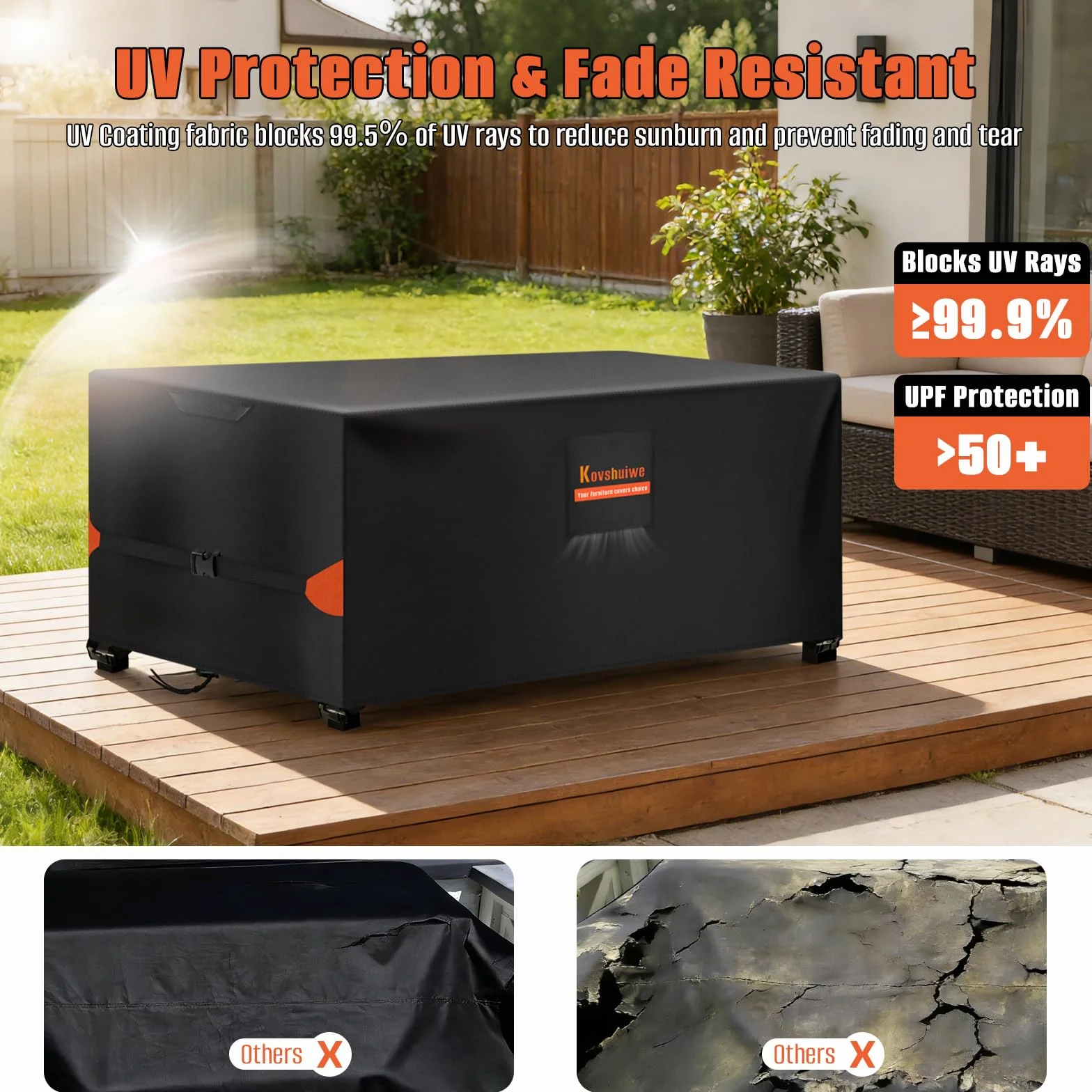 Pokrowiec na meble ogrodowe 210x170x74 cm wodoszczelny 420D Heavy Duty