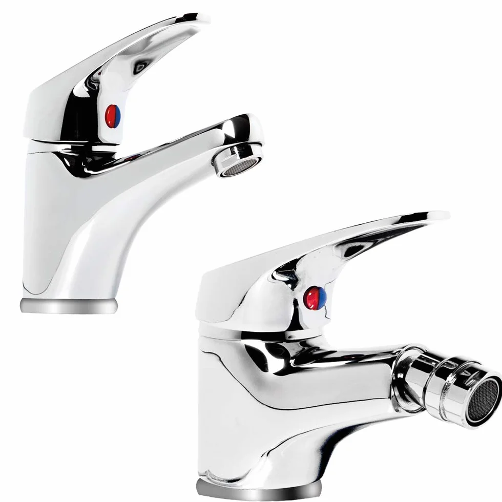 Mikser Kran Bidet Chrome + Mikser Kran Umywalka Chrome Baterie Łazienka Domu