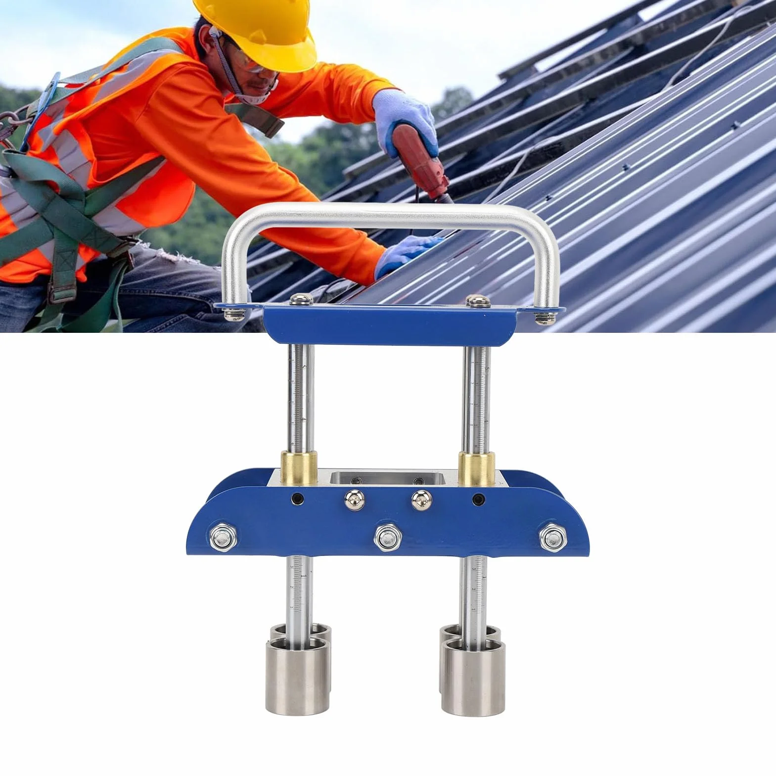 Ręczna Giętarka do Blachy w Wersji Lekkiej, Narzędzie do Dekarstwa Metalowego z Nożycami, Giętarka Rolkowa do Blachy Pod Kątem 0–90 Stopni do Gięcia Metalowych Materiałów