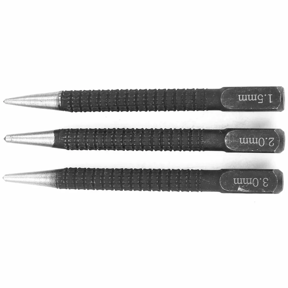 3 Stück Center Punch Holzmarkierungswerkzeug Markierung Punch Center Punch Kombinationsmarker für die Bohrpositionierung