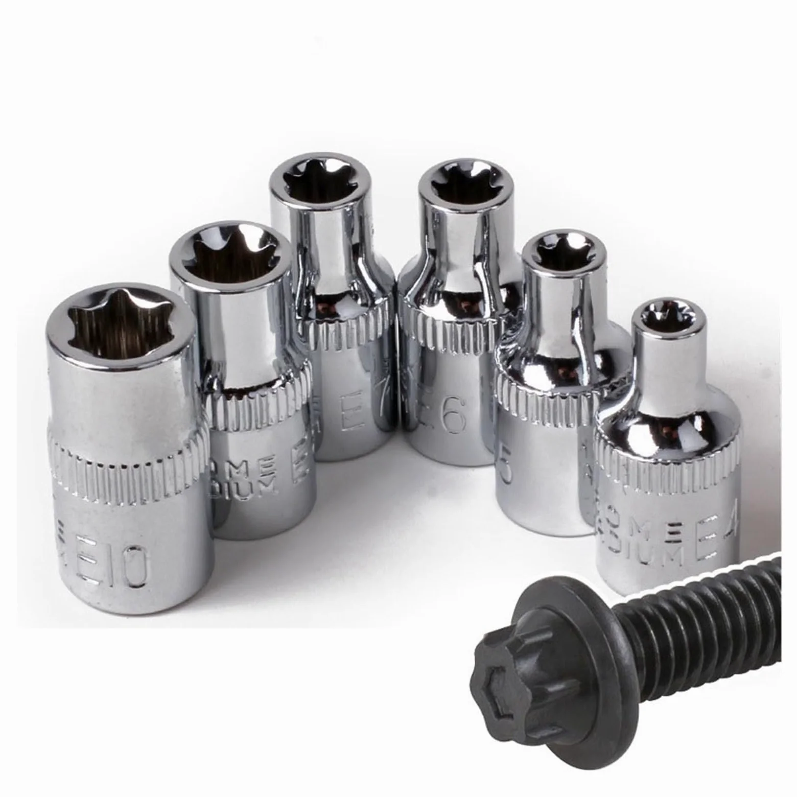 1/4 "napęd Torx gwiazda gniazdo Torx klucz grzechotkowy głowica nasadowa narzędzie do napraw samochodowych E4 E5 E6 E7 E8 E10 adapter żeński (Color : 14PCS)