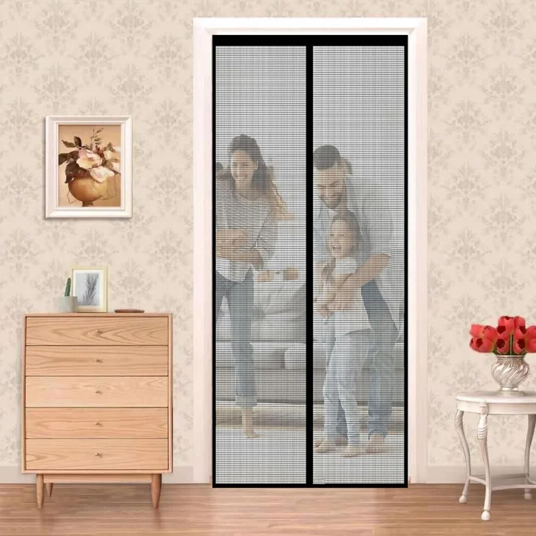 Moskitiera magnetyczna do drzwi okiennych 80 x 220, czarna, ochrona przed owadami w postaci magnetycznej zasłony do drzwi i okien, do korytarza, patio, łatwa instalacja