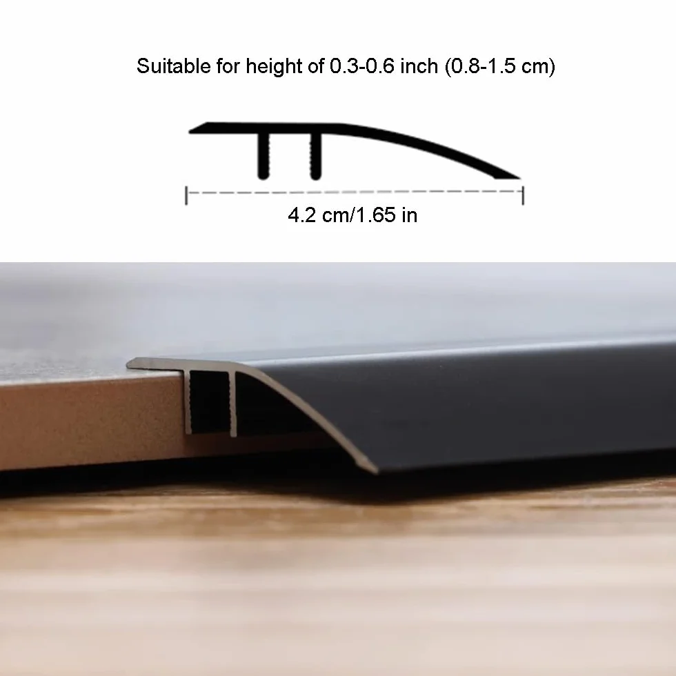 Listwa przejściowa podłogowa Metalowy próg drzwi do wykładziny podłogowej Listwa przejściowa do płytek podjazdowych z laminatu(Red,150cm(60in))