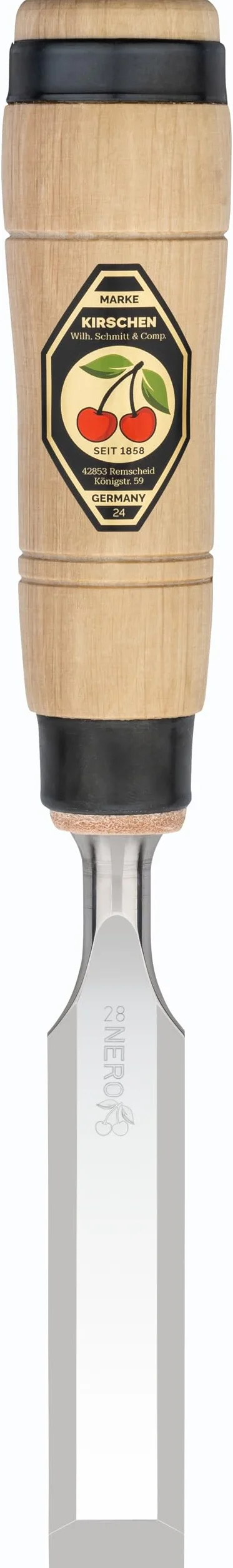 Kirschen 1205028 dłuto stolarskie z uchwytem grabu 28 mm nr 1205, wielokolorowy, 352 x 45 x 52 mm