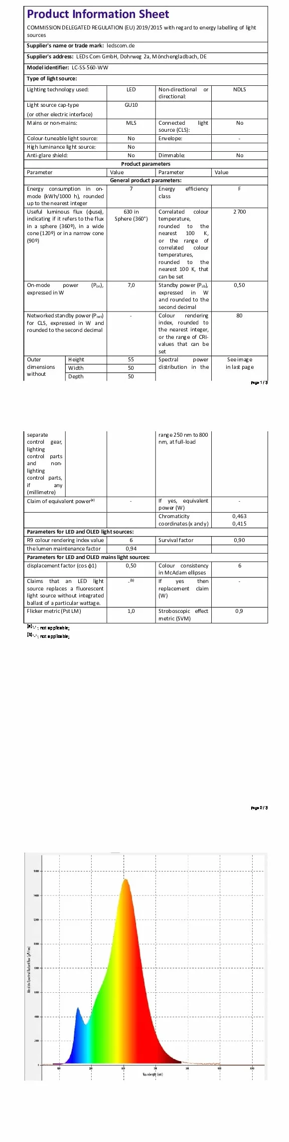 ledscom.de Reflektor ogrodowy LED MIBU z szpikulcem do montażu na zewnątrz, stal nierdzewna, wraz z żarówką GU10 6,826W 630lm 100° ciepło-biały