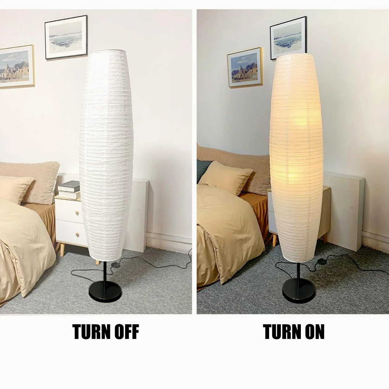 Lampa Stojąca Z Papieru Ryżowego W Stylu Japońskim Minimalistyczna Dekoracyjna Lampa Podłogowa Składana Papierowa Oświetlenie Podłogowe Lampa Atmosferyczna Do Sypialni Lampka Nocna Do Salonu