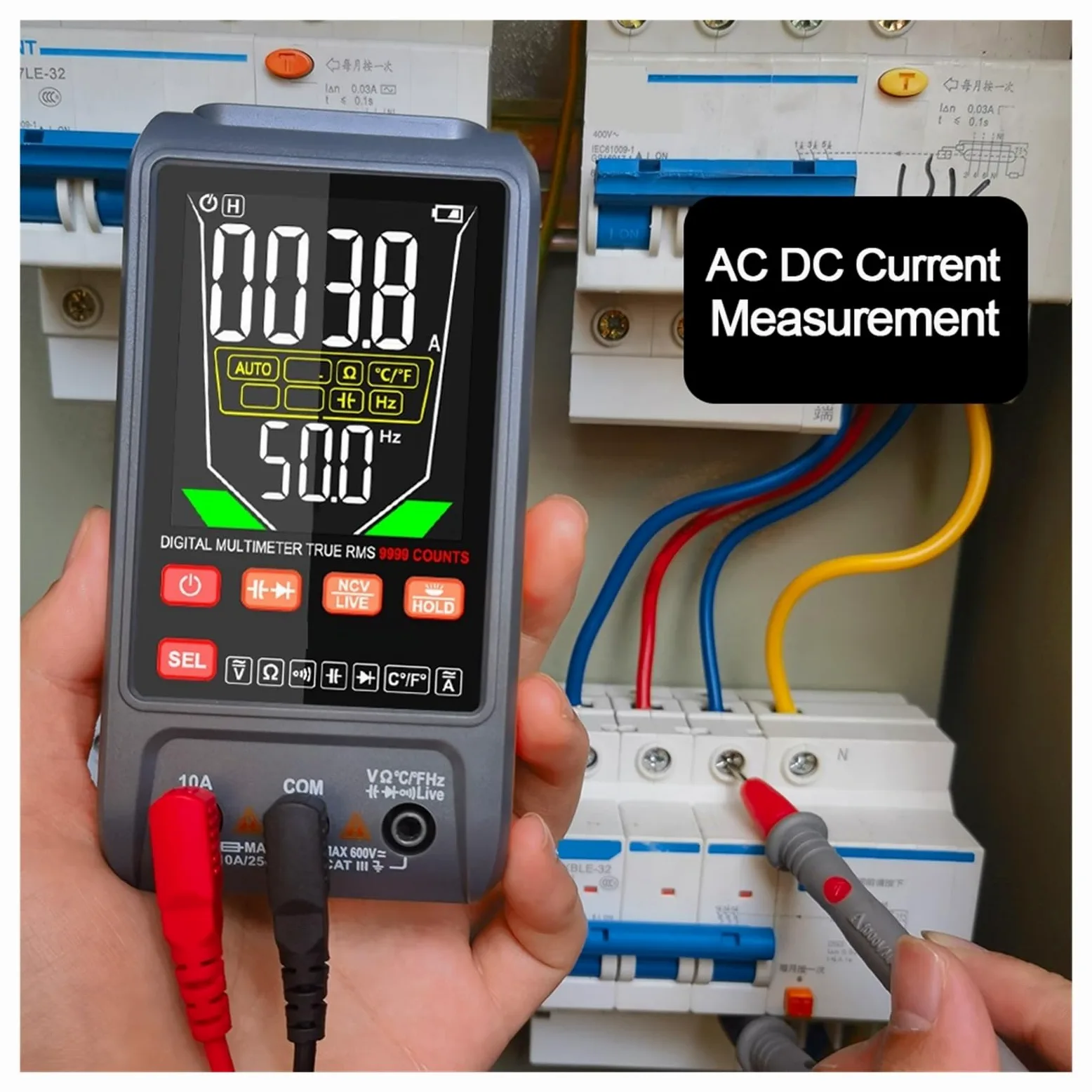 Multimetr Cyfrowy DC AC Tester Pojemności Ręczny Zakres Woltomierz True Próbnik Elektroniczny Narzędzie Dla Elektryków Szybko Dokładnie Łatwy Odczyt(116)