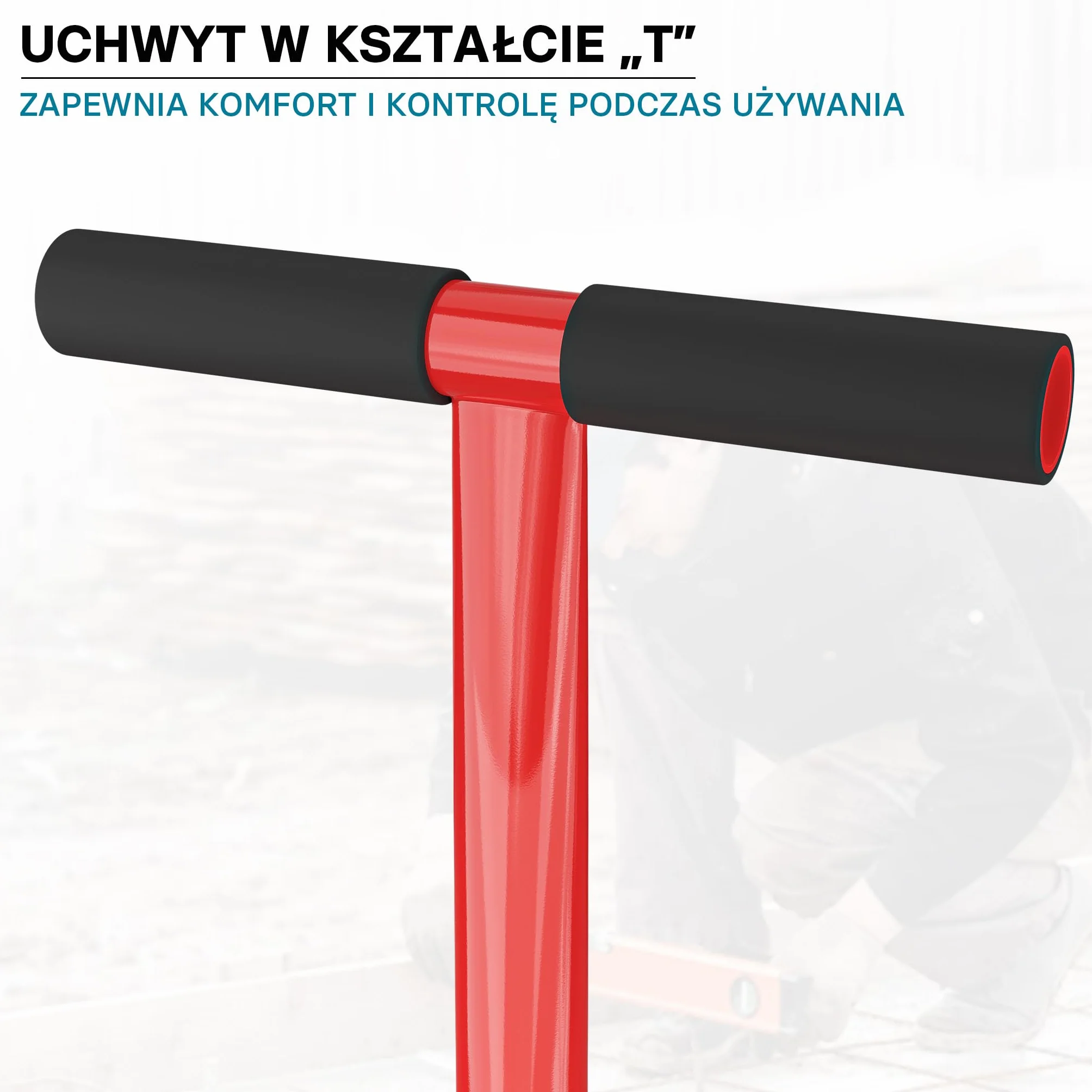 Wiltec Ręczny ubijak do ziemi 20x20 cm, uchwyt 83 cm, stalowy, 11,5 kg