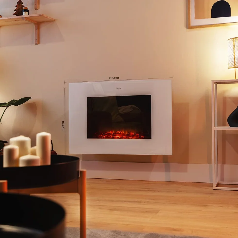 Cecotec Dekoracyjny kominek elektryczny ReadyWarm 2690 Flames Connected White. 26 ” 2000 W ze sterowaniem Wi-Fi