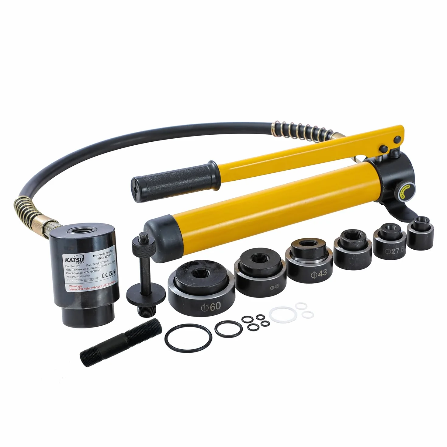 KATSU 22-60,5 mm 10 ton hydrauliczny metalowy otwór dziurkacz zestaw narzędzi byt 405193