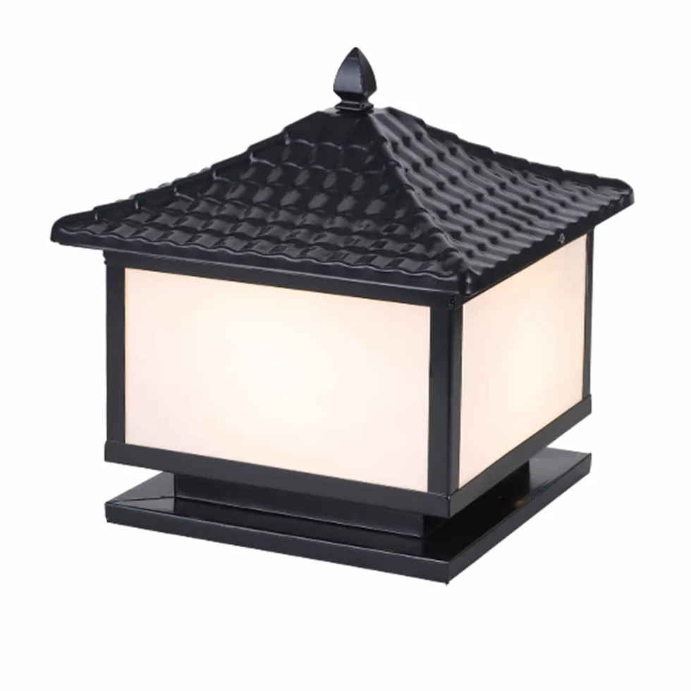 Złote lampy ogrodowe, oświetlenie ścieżki, odporne na warunki atmosferyczne oświetlenie zewnętrzne, antyczne oświetlenie kolumn zewnętrznych, wodoodporne oświetlenie słupków z podstawą do montażu na
