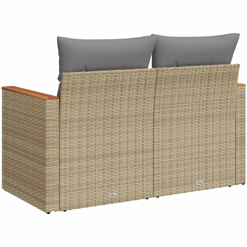 vidaXL Sofa ogrodowa 2-osobowa polirattan beż