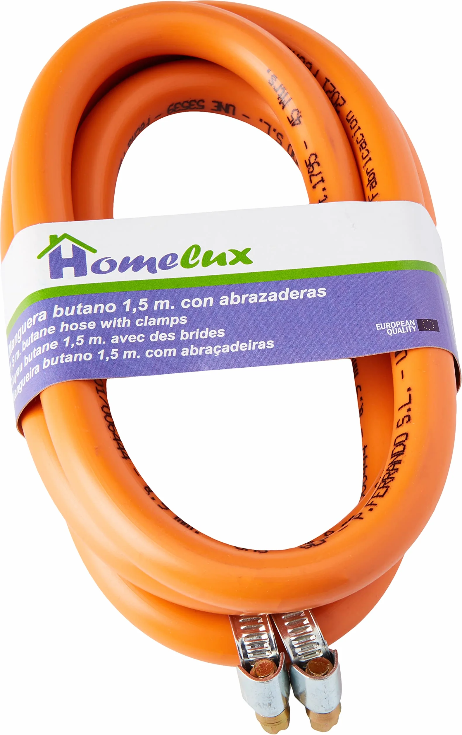 Homelux - 300060 wąż gazowy butan z zaciskami 1,5 m