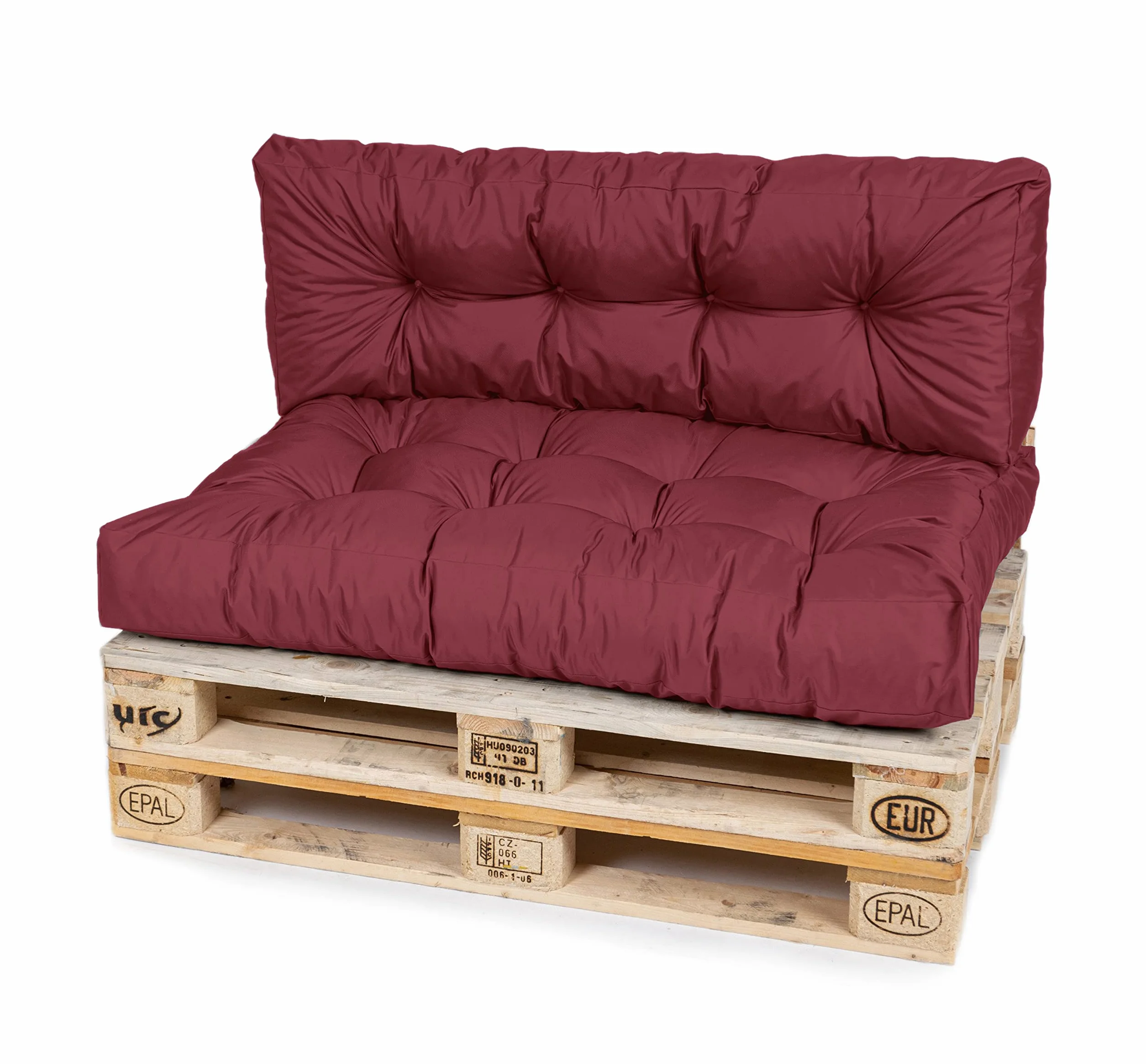 TexDeko® Garden Poduszki na palety 120x80x18 cm wodoodporne odporne na UV premium pikowane poduszki na siedzisko nakładka na palety euro (2)