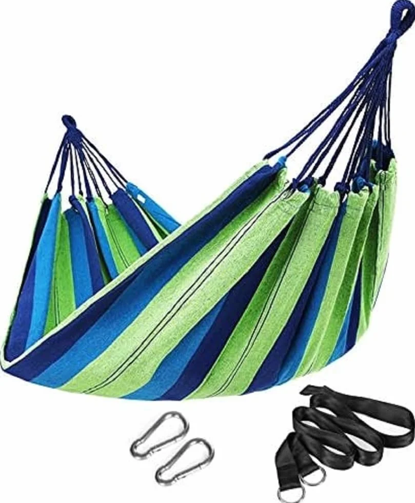 Songmics GDC15L Hamak Wieloosobowy, Obciążenie do 300 Kg, 210 x 150 cm, Zielono-Niebieski