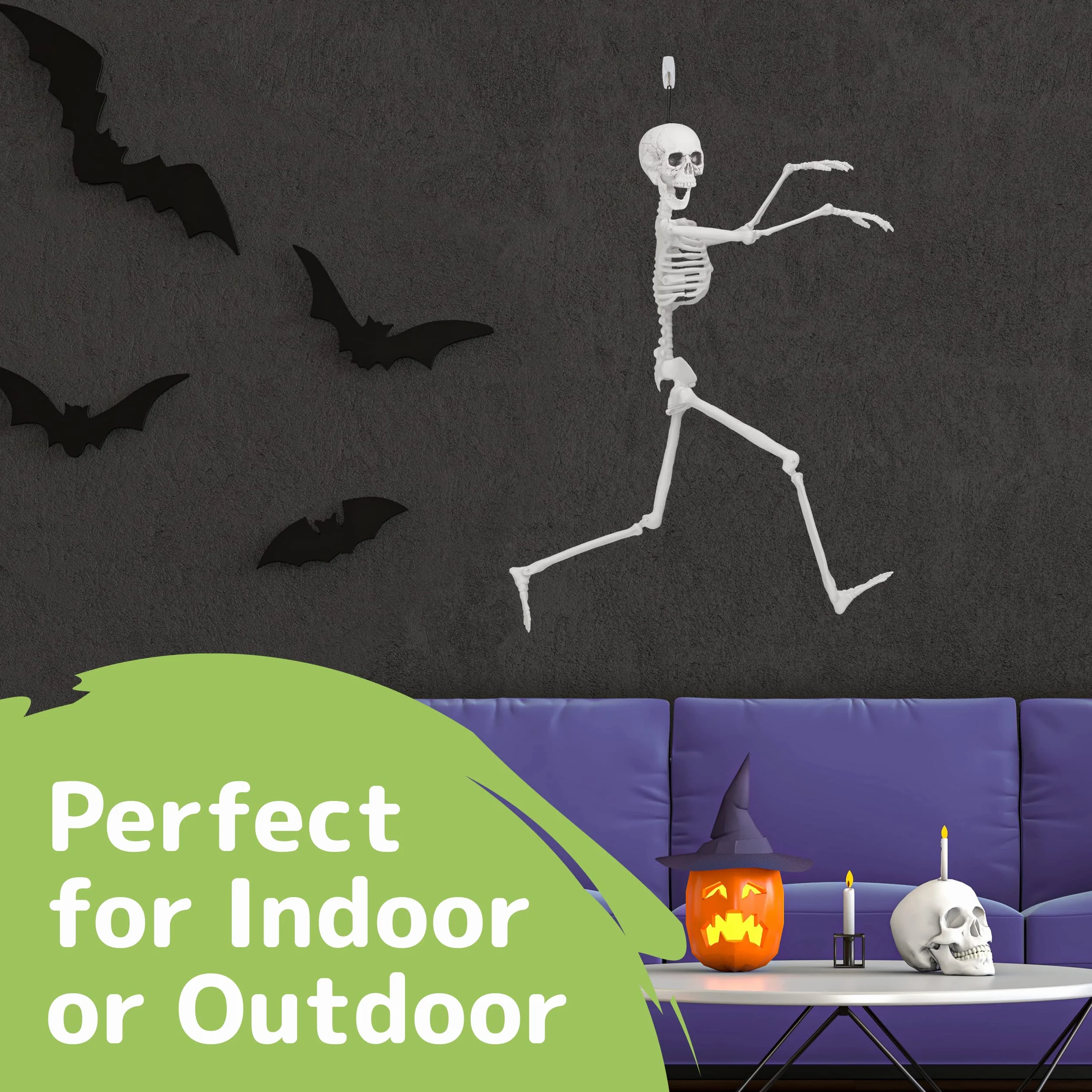 Prextex Szkielet na Halloween 76 cm z ruchomymi przegubami dekoracja