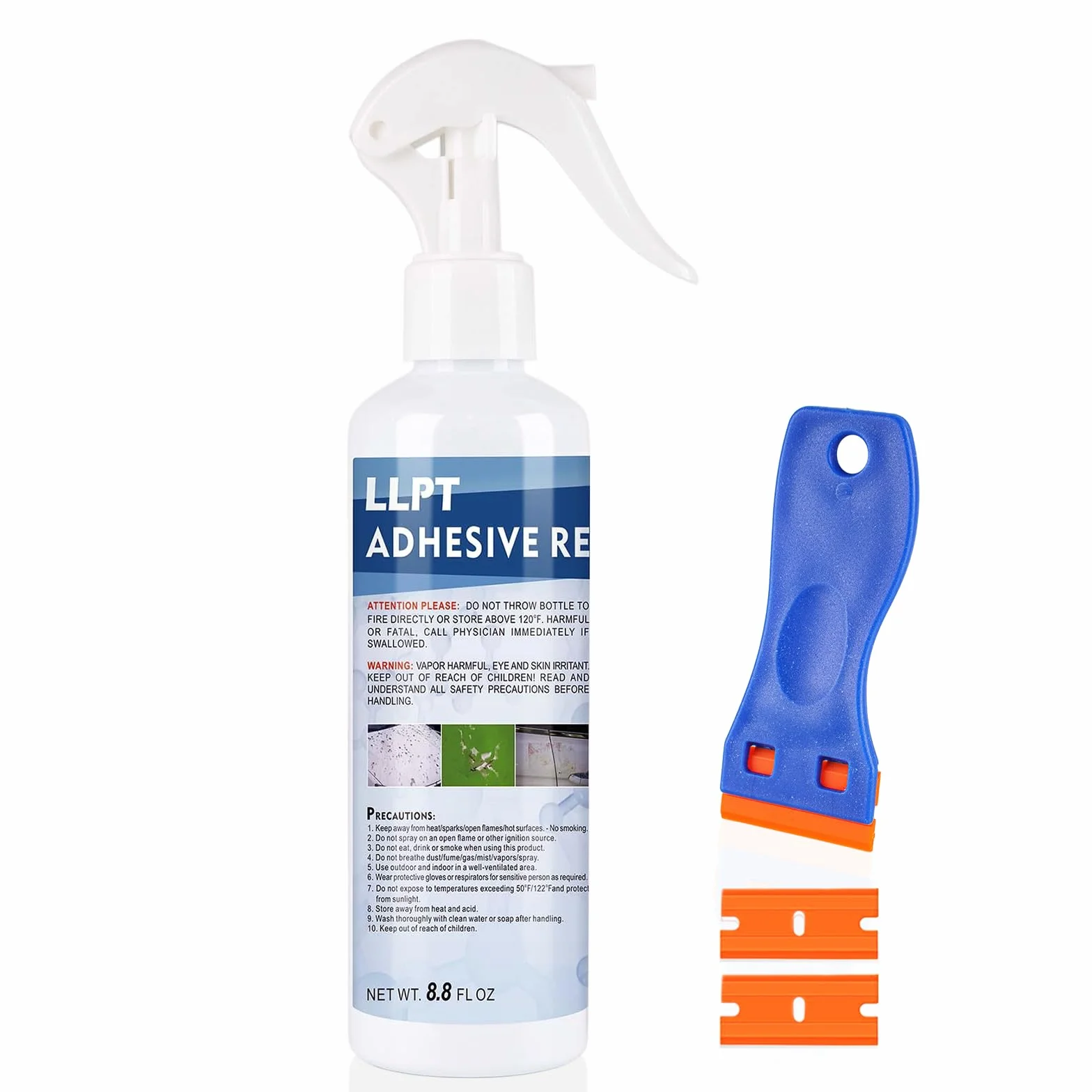 LLPT Klej do usuwania usuwania | 260 ml | 1 opakowanie | Z plastikowym skrobakiem | Usuwa etykiety samoprzylepne pozostałości taśmy klejącej z gumy do żucia (49503A-1)