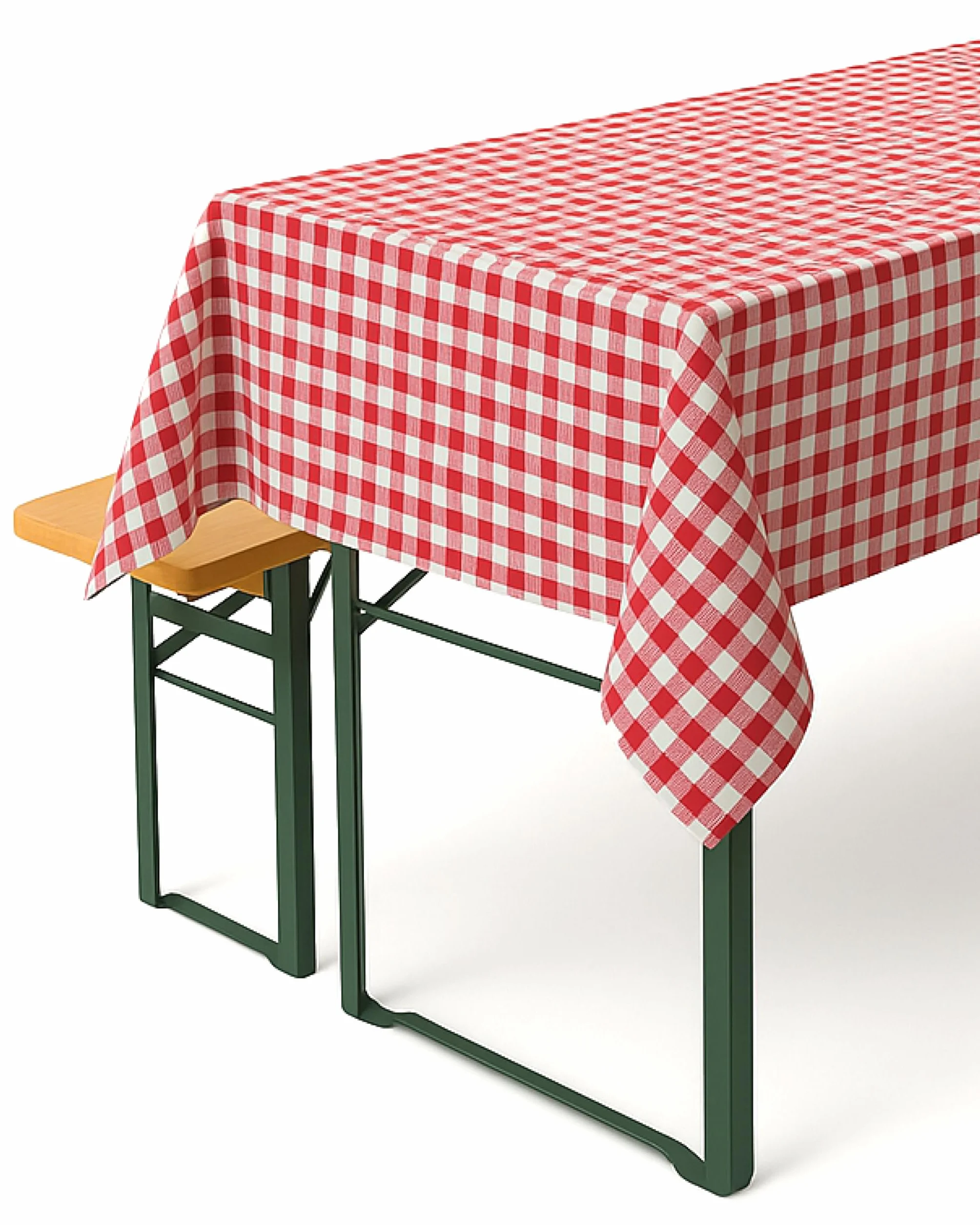 Bieżnik na stół 30 x 140 cm czerwono-biała kratka 100% bawełna